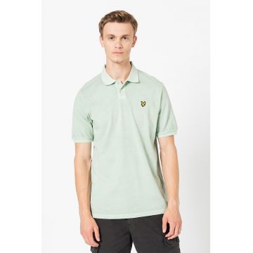 Tricou polo relaxed fit cu broderie logo discreta