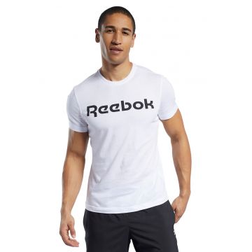 Tricou slim fit de bumbac pentru fitness Linear Read