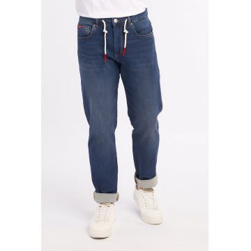 Blugi relaxed fit cu snur Blugi relaxed fit cu snur