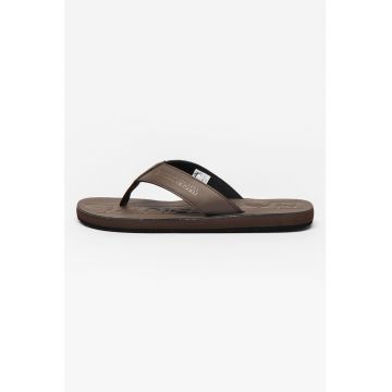 Papuci flip-flop de piele peliculizata Elm