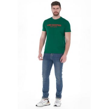 Tricou barbat - cu logo texturat - verde