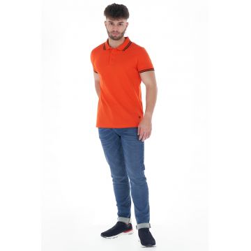 Tricou polo cu accente in dungi