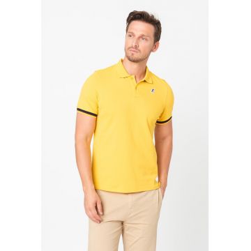 Tricou polo slim fit cu margini contrastante Vincent