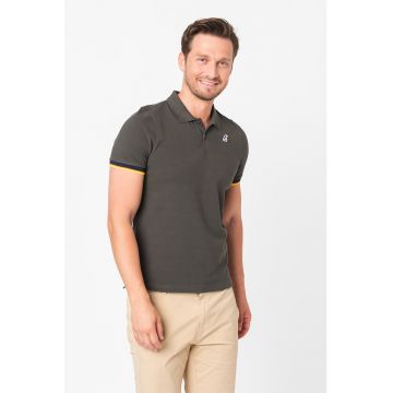 Tricou polo slim fit cu margini contrastante Vincent