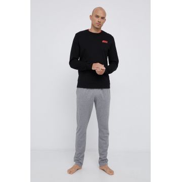 Diesel Pijama bărbați, culoarea negru, cu imprimeu