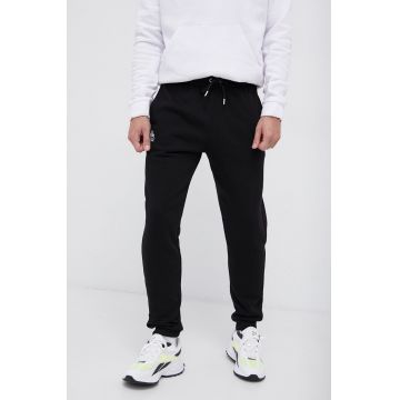 Kappa Pantaloni bărbați, culoarea negru, cu imprimeu