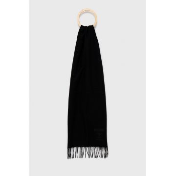 Moschino Eșarfă de lână culoarea negru, material neted