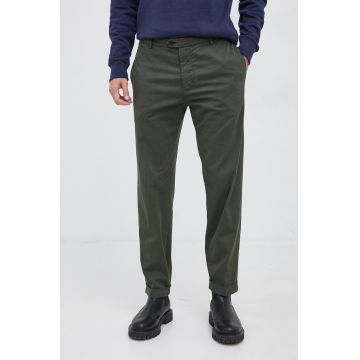 Tiger Of Sweden Pantaloni bărbați, culoarea verde, model drept