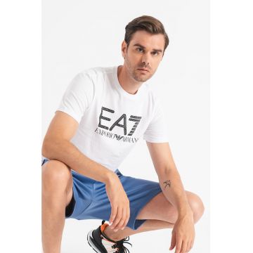 Tricou cu decolteu rotund si imprimeu logo