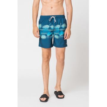 Pantaloni scurti de baie cu model tropical Aloha