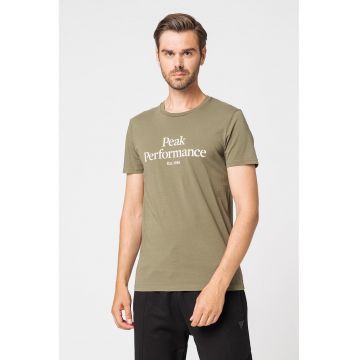 Tricou de bumbac organic cu imprimeu logo pe piept