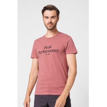 Tricou de bumbac organic cu imprimeu logo pe piept