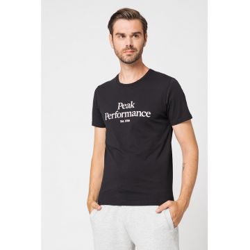 Tricou de bumbac organic cu imprimeu logo pe piept