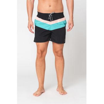 Pantaloni scurti de baie cu snur si model colorblock