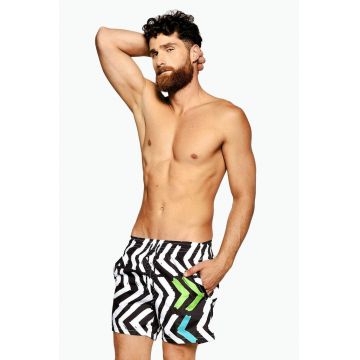 Pantaloni scurti de baie cu model si buzunare