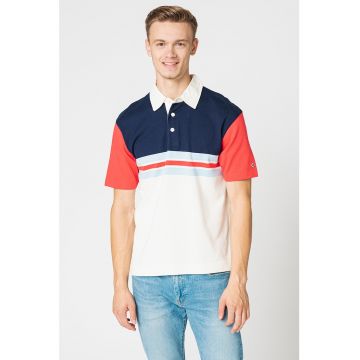 Tricou polo din material pique de bumbac Blocked Striped