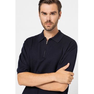 Tricou polo relaxed fit tricotat fin Wyler
