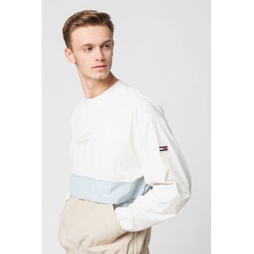 Bluza sport colorblock cu buzunar kangaroo