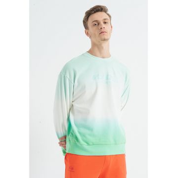 Bluza sport cu decolteu rotund si imprimeu tie-dye