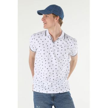 Tricou polo de bumbac cu model grafic