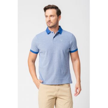 Tricou polo din pique cu guler si mansete contrastante Sports