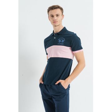 Tricou polo re gular fit cu logo brodat