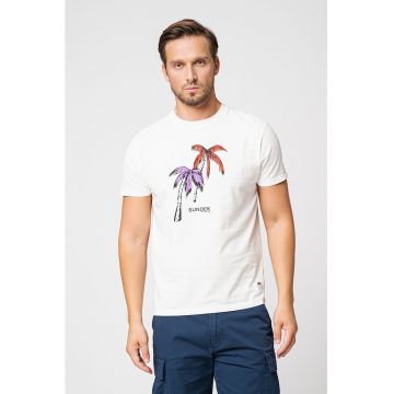 Tricou de bumbac cu imprimeu tropical