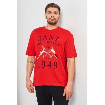 Tricou cu imprimeu si maneci cazute