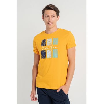 Tricou cu imprimeu si terminatii rasucite