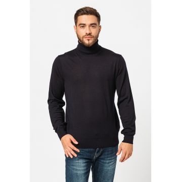 Pulover de lana virgina cu guler inalt