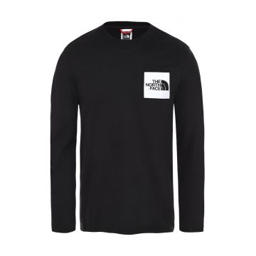 Bluza cu decolteu la baza gatului si logo Fine