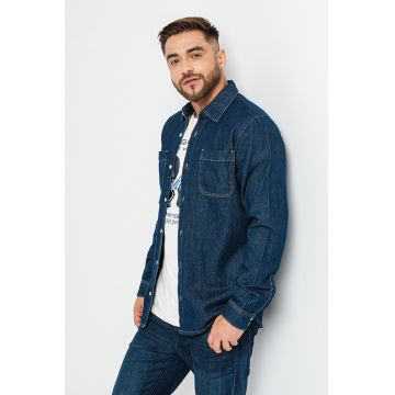 Camasa din denim cu buzunare pe piept Jeff