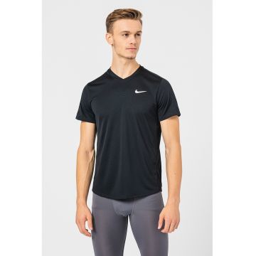 Tricou cu tehnologie Dri-Fit - pentru tenis Court Victory - Negru