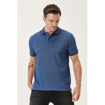Tricou polo comfort-fit cu buzunar pe piept