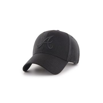 47brand șapcă MLB Atlanta Braves culoarea negru, cu imprimeu