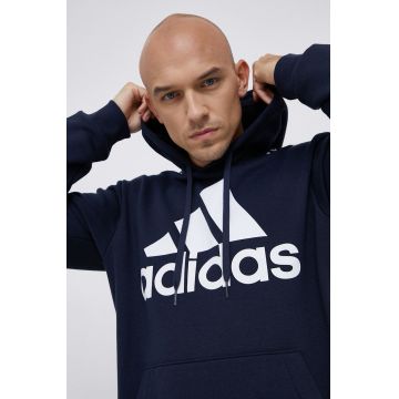 Adidas Bluză H14642 bărbați, culoarea albastru marin, cu imprimeu