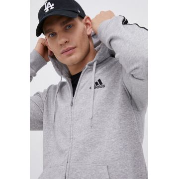 Adidas Bluză HB0041 bărbați, culoarea gri, cu imprimeu