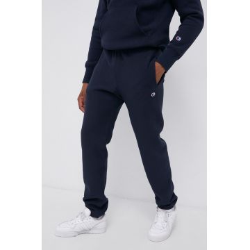 Champion Pantaloni 216540 bărbați, culoarea albastru marin, cu imprimeu