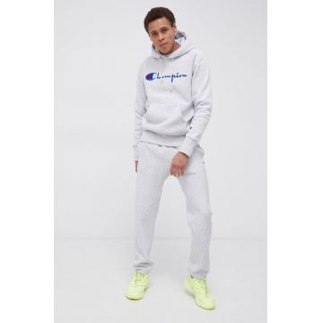 Champion Pantaloni 216540 bărbați, culoarea gri, cu imprimeu 216540