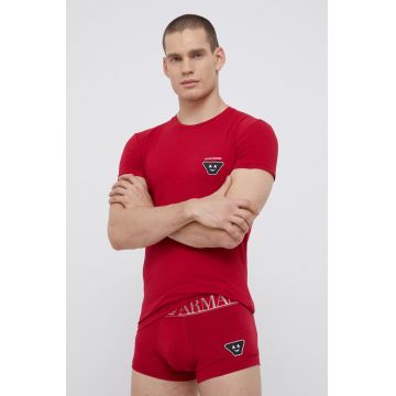 Emporio Armani Underwear Pijama bărbați, culoarea rosu, cu imprimeu