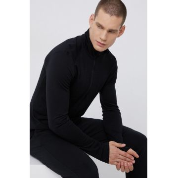 Icebreaker Longsleeve din lână culoarea negru