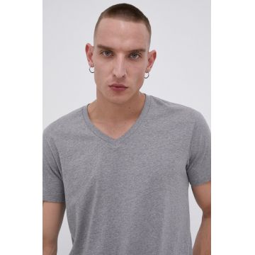 Levi's Tricou bărbați, culoarea gri, material neted