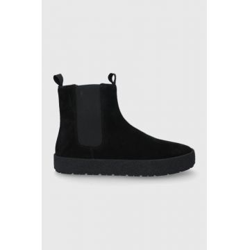 Vagabond Botine din piele întoarsă bărbați, culoarea negru