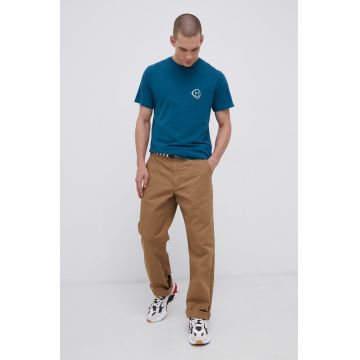 Vans Pantaloni bărbați, culoarea maro, cu fason chinos