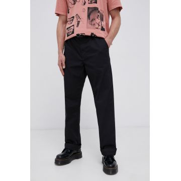 Vans pantaloni bărbați, culoarea negru, cu fit chinos VN0A5FJBBLK1-Black