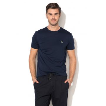 Tricou de bumbac pima cu decolteu la baza gatului