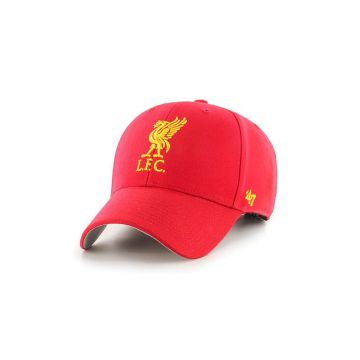 47brand șapcă EPL Liverpool culoarea roșu, cu imprimeu