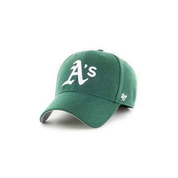 47brand șapcă din amestec de lână MLB Oakland Athletics culoarea verde, cu imprimeu  B-MVP18WBV-DGE