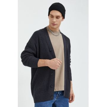 Abercrombie & Fitch cardigan barbati, culoarea gri