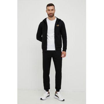 EA7 Emporio Armani trening din bumbac culoarea negru